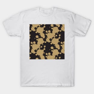 black and gold splash paint pattern T-Shirt